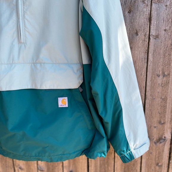 Carhartt Rain Defender, Womens XL, Shaded Spruce/Blue Surf Anorak Rain Jacket - Picture 4 of 10